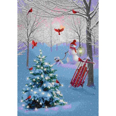 Cardinal Tree Snowman